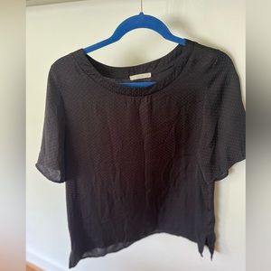 Black short sleeve work top